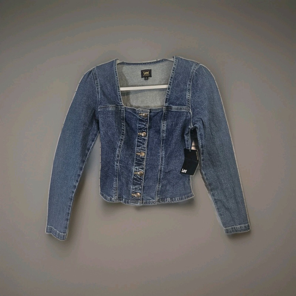 Lee Women's Heritage Long Sleeve Button Front Denim Top Size XS NWT